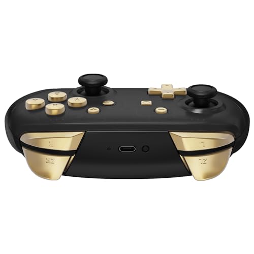 eXtremeRate Metallic Champagne Gold Repair ABXY D-pad ZR ZL L R Keys for Nintendo Switch Pro Controller, DIY Replacement Full Set Buttons for Nintendo Switch Pro Controller - Controller NOT Included - color: Champagne Gold