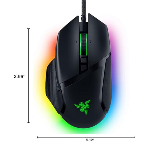 Razer Basilisk V3 Customizable RGB Wired Ergonomic Gaming Mouse, Black | Fastest Gaming Mouse Switch, Chroma RGB Lighting, 26K DPI Optical Sensor, 11 Programmable Buttons, HyperScroll Tilt Wheel - color: Black