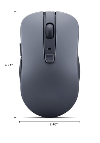 Lenovo Bluetooth Silent Mouse (WL300) - 5 Button Computer Mouse with Silent Left & Right Click – Sculpted Grip, Microsoft Swift Pair, Up to 1600 DPI (Grey) - color: WL300 Grey