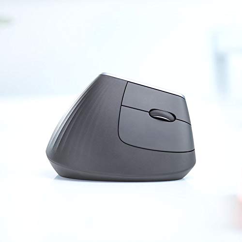 Logitech MX Vertical Wireless Mouse Ergonomic Design - Graphite | Reduces muscle strain, move content between 3 Windows and Apple computers, rechargeable