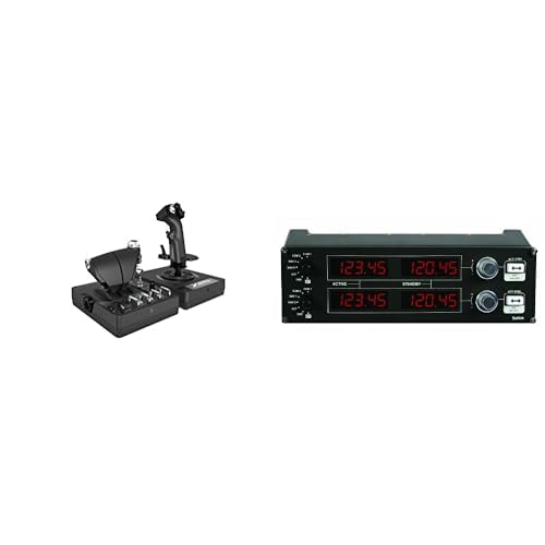 Logitech G X56 H.O.T.A.S Throttle and Joystick Flight Simulator Game Controller + Pro Flight Radio Panel Bundle