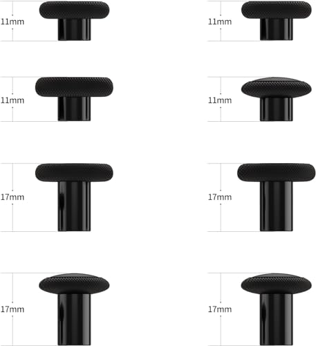 HEXGAMING 8-Pack Replacement Thumbsticks Caps, Gray Black | 2 Height, Domed & Concave Grips, for Phantom & Ultimate Pro Controllers, Base Part NOT Included - color: Gray Black