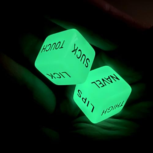 kykake Valentines Day Him, 4Pcs Date Night Dice for Couple, Date Night Ideas Dice After Dark Edition Game Anniversary for Him Her, Portable Couple Gift Ideas Date Dice Set - color: 4pcs Luminous Dice