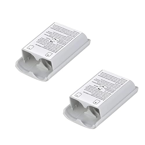 2 Pack Battery Pack Cover for Xbox 360 Wireless Controller, Replacement Battery Pack Cover Shell Case for Xbox360 (White) - color: 2Pcs White