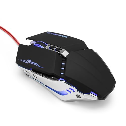 Guiheng Wired Gaming Mouse, Optical USB Mice for Laptop/Desktop, 800 to 3200 and RGB Light, Ergonomic with 7 Programmable Buttons for Computer Windows 7/8/10/XP Vista Linux Chromebook PC
