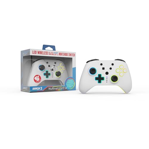 Hyperkin Armor3 NuRival Wireless Hall Effect Stick Game Controller For Nintendo Switch® OLED Model/Nintendo Switch® / Nintendo Switch Lite® (White) - color: White