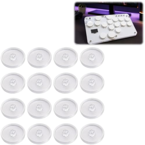 Zofianna Arcade Controller Buttons Transparent Color Compatible with Haute42 Fight Stick Replacement Push Buttons Set for Leverless Game Controller Desk Gaming Setup