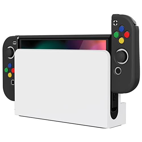 PlayVital AlterGrips Protective Slim Case for Nintendo Switch OLED, Ergonomic Grip Cover for Joycon, Dockable Hard Shell for Switch OLED w/Thumb Grip Caps & Button Caps - color: Black