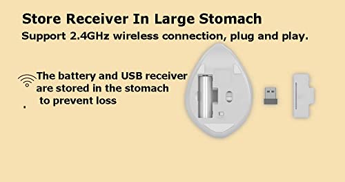 2.4GHz Wireless Cute Hamster Shape Less Noice Portable Mobile Optical 1200DPI USB Mice Cordless Mouse for PC Laptop Computer Notebook MacBook Kids Girl Gift (Purple)