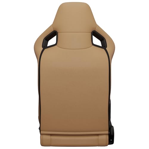 2 Pcs Adjustable Universal Racing Seats with Double Sliders, Reclinable Bucket Seats, 1 Pair of Sport Seats for Vehicles (Beige-A) - color: Beige-A