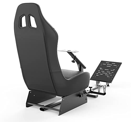Sim Racing Cockpit with Seat | Compatible with G29 G920 G923 T248X T248 T300RS TX F458 T500RS| Easy to Install Racing Wheel Stand for PS5, Xbox, PC Gaming (Black/Black) - color: Black/Black