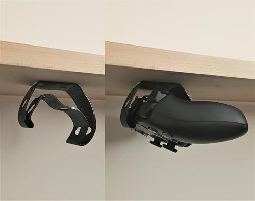 Controller Holder – Under Desk or Wall Mount Compatible with PS5 DualSense and Xbox Controllers | Quick Snap-in Design | Made in USA - color: Black, size: Xbox