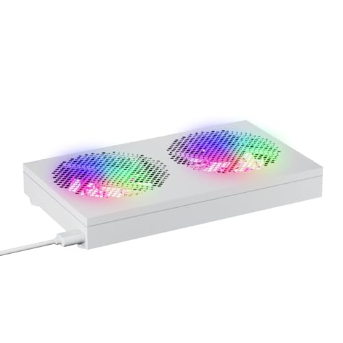 High Airflow Cooling Fan 260mm 5V USB Fan for Computer Cooler TV Small Box and Other Electronics - style: White with Light