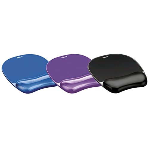 Fellowes Crystals Gel Mouse Pad with Wrist Rest - Purple (91441) - color: Purple, size: 9.1L x 7.9W inches
