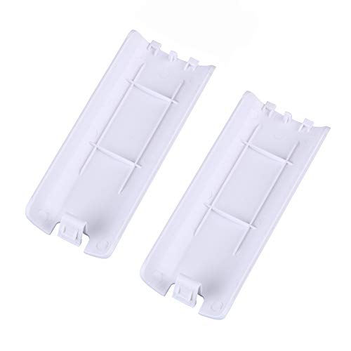Trenro Wii Remote Controller Battery Cover, 2 Pack Back Cover Replacement for Nintendo Wii U Remote – White - color: White