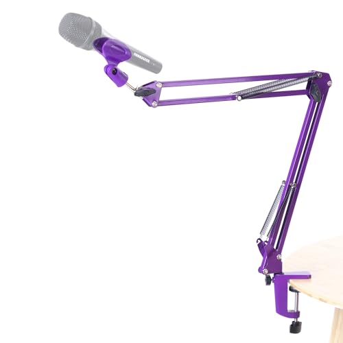 Desktop Microphone Boom Arm, Blue | Heavy Duty, Adjustable, Metal Mic Stand - color: Blue