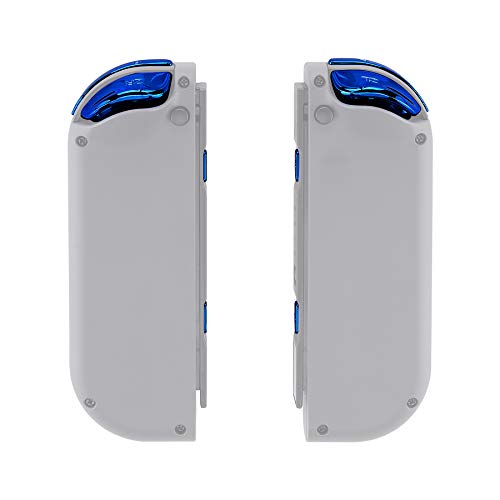 eXtremeRate Chrome Blue Full Set Replacement Buttons for Nintendo Switch & OLED JoyCon, ABXY Direction Keys SR SL L R ZR ZL + - Home Capture Trigger Buttons Springs - Without Controller - color: Chrome Blue