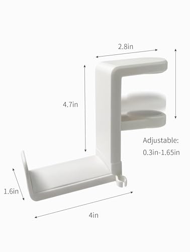 Headphone Hook,Headphone Stand,PC Gaming Headset Holder for Desk,Headset Hook,Desk Headphone Hanger,Desk Hook with 360-Degree Adjustable Rotation - color: White