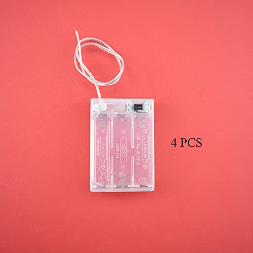 HAHIYO 4.5V 3AA Battery Holder Bundle with Wire Sturdy Cover Flexible Springs Contact Build-in Switch Batteries Transparent Case Easy Install 4 Pieces for Wall Clocks Ham Radio Kids Toys - style: 3AA(Transparent)-4P