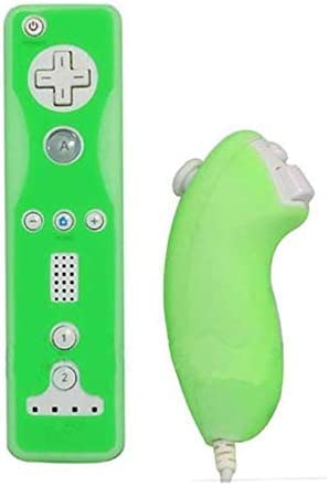 Soft Silicone Cover Case Skin Pouch for Wii Remote Nunchuk Controller Left and Right Joystick Silicone Case Soft Skin Cover (Green) - color: Green