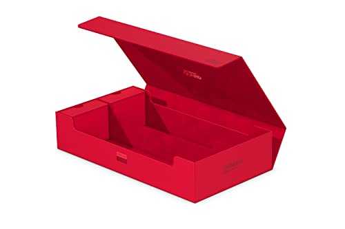 Ultimate Guard Omnihive 1000+, Deck Case for 1000 Double-Sleeved TCG Cards + 2 removable Trays, Red, Magnetic Closure & Microfiber Inner Lining - color: Red