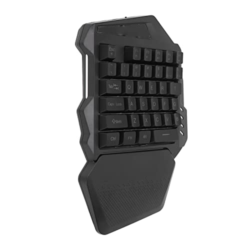 2.4G Wireless One Handed Gaming Keyboard, 35 Keys RGB Gaming Keypad with Recessed Keycaps, Compact Single Hand Keyboard for Computer, ABS Mini Mechanical with 2000mAh