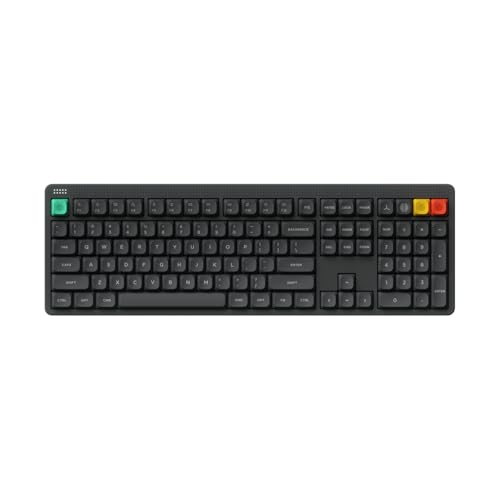NuPhy Node100 Wireless Mechanical Keyboard, Hot Swappable Custom Bluetooth Keyboard, 109 Keys Computer Gaming Keyboards, Supports Touch Gestures, PBT Keycaps, RGB Backlit, Bluetooth/2.4GHz/USB-C - color: Gray, size: High-profile Blush Max Switch