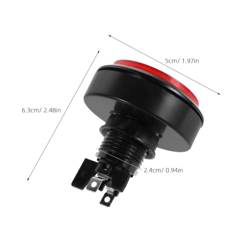 Angoily 5pcs 60mm LED Illuminated Arcade Push Buttons with Microswitch, Round Flat Surface Plastic Metal Start Button for Game Console Cabinet Replacement and Arcade Machine Upgrades