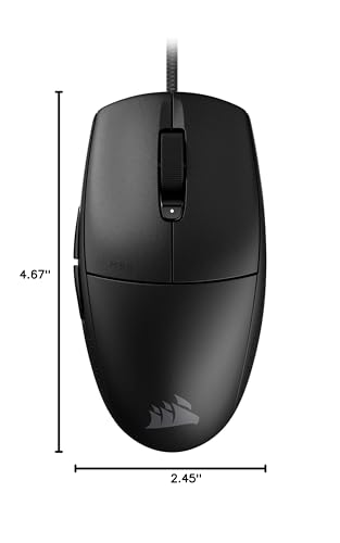 Corsair M55 Wired Lightweight FPS Gaming Mouse – 16,000 DPI – Six Programmable Buttons – Textured Side Grips – Black - color: Black, style: Wired