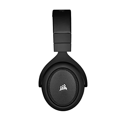 Corsair HS70 PRO Wireless Gaming Headset – 7.1 Surround Sound – Detachable Uni-Directional Microphone – Up to 40ft Range – iCUE Compatible – PC, Mac, PS5, PS4 – Carbon