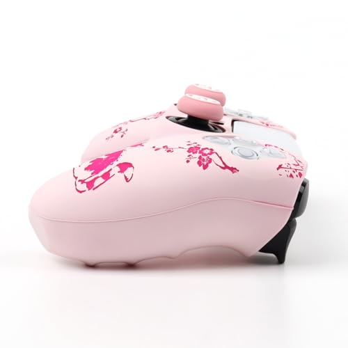 Cat Among Blossoming Branches Controller Skin Cover Compatible with PS5/Playstation 5 Controller, RALAN Protector Case Customised Thumb Grip - color: Cat Pink