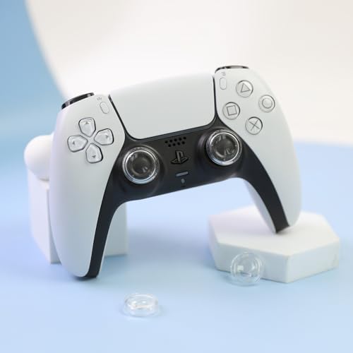 PERFECTSIGHT Liquid SiliconeThumb Grip Caps for Switch 2 2025, PS5, PS4, Xbox Series X/S, Xbox One, Switch PRO Controller, 4PCS Soft Analog Thumbsticks Grips Joystick Cover Set (Clear) - color: Clear