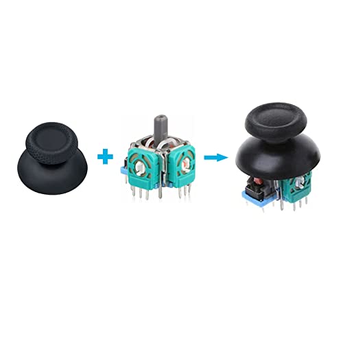 Replacement Thumbsticks Compatible with PS5 DualSense Wireless Controller | 4pcs Joystick Module Parts Analog Caps Compatible with Sony PS5 Controller