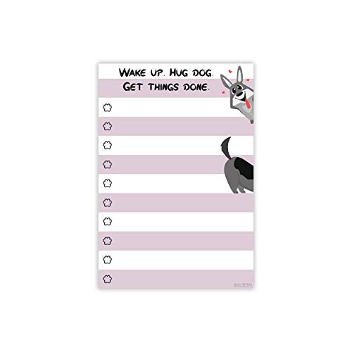 Dog Notepad Small to Do List Sticky Notes | Wake Up Hug Dog Get Things Done | Dog Lover Humor Add to Note Cards, Notebook Notepad | 50 Pages 4x6 by DAILY RITMO - size: Dog Hugs