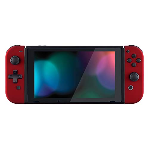 eXtremeRate Soft Touch Red Joycon Handheld Controller Housing (D-Pad Version) with Full Set Buttons, DIY Replacement Shell Case for Nintendo Switch & Switch OLED Joy-Con – Console Shell NOT Included - color: Red