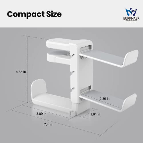 3-in-1 Headset&Controller Holder - EURPMASK Upgraded PC Gaming Headset Stand, Adjustable Clamp-on Headphone Holder,Headphone Controller Hook Under Desk w/ 360 Degree Swivel&Cable Clip Organizer-White - color: White Pro