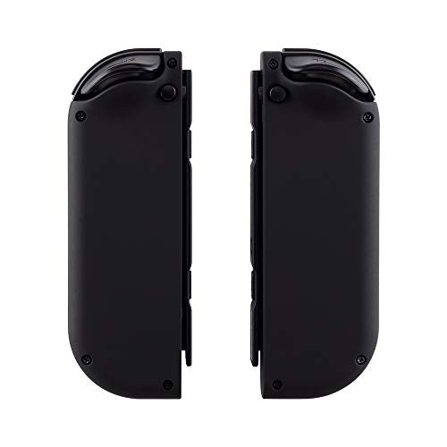 eXtremeRate DIY Replacement Shell Buttons for Nintendo Switch & Switch OLED, Black Soft Touch Custom Housing Case with Full Set Button for Joycon Handheld Controller - Console Shell NOT Included - color: Black