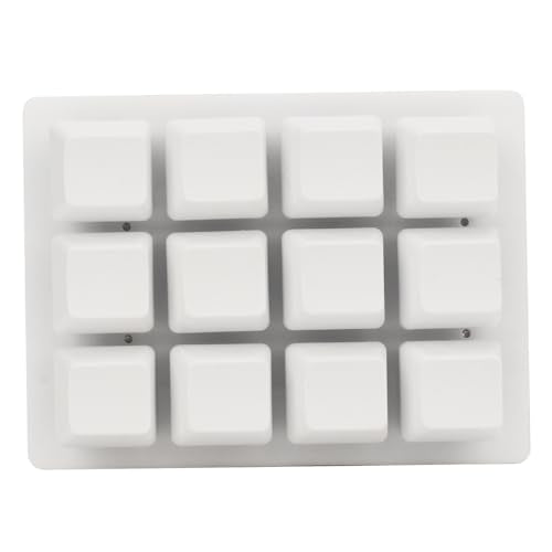 Fafeicy 12 Key Mechanical Keyboard, Wired Hot Swappable Programmable RGB Gaming Keypad with LED Lighting and ESD Chip for Gaming Work White USB One Handed 1 Pack