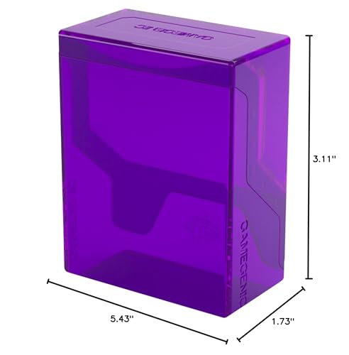 Gamegenic Bastion 50+ XL Deck Box - Compact, Secure, and Perfectly Organized for Your Trading Cards! Safely Protects 50+ Double-Sleeved Cards, Purple Color, Made - color: Purple