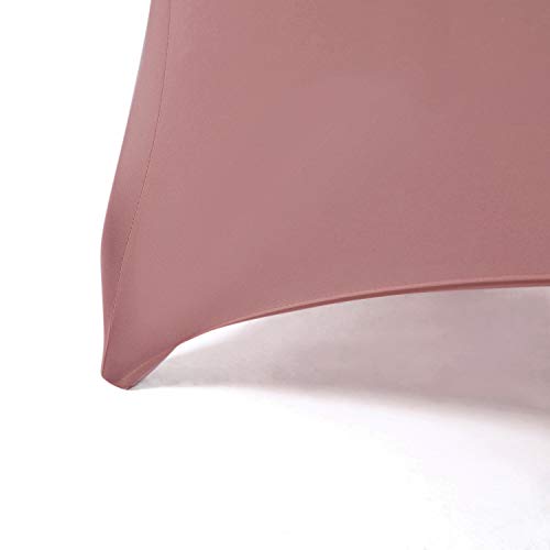 Peomeise 6FT Spandex Table Cover Rectangular Stretch Spandex Tablecloth (Dusty Rose,6FT) - color: Dusty Pink, size: 72" x 30" (Rectangular)