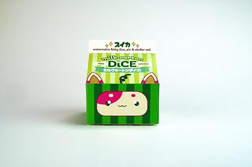 1985 Games Watermelon Cat Milk Carton Dice Set – Milk Carton-Inspired Dice for DND | TTRPGs & Tabletop Roleplaying - color: Watermelon