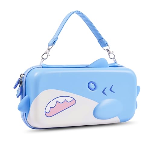 GeekShare Portable Carrying Case Compatible with Switch 2 (2025), Hard Storage Bag with 12 Game Card Slots, Cute Travel Case for Switch 2 Console and Accessories, Shark - size: Switch 2