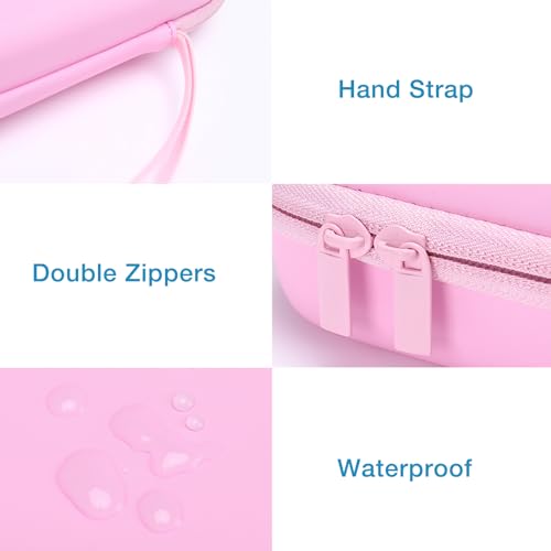 MOSISO Electronic Organizer Travel Case Compatible with MacBook Power Adapter, Compatible with Magic Mouse & Pencil, SD Card, USB Flash Disk with 4 Modular Insert & 2 Cable Tie & Snap Hook, Pink - color: Pink