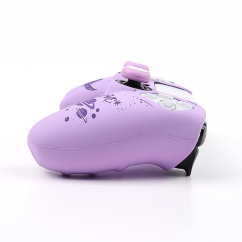 Moonlit Cats with a Loving Heart Controller Skin Compatible with PS5/Playstation 5 Controller, RALAN Protector Case Cover Customised Thumb Grip - color: MCats Purple