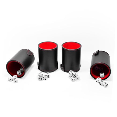 Totority PU Leather Dice Cup with Double-Layer Lids Professional Dice Storage Container for Bar Party and Family Game Entertainment