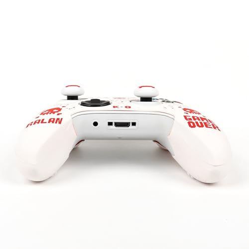 Pixelated Skull Controller Skin Compatible with Xbox Series X Wireless Controller, RALAN Protector Case, Customised Thumb Grips Cap - color: Pixelated Skull White Red