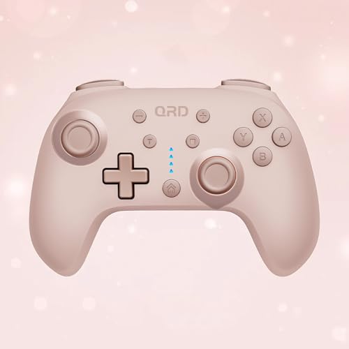 QRD Junior E5 Wireless Controller for Switch/Lite/OLED/Switch 2 Windows PC Mac iOS Andoird,6 Axis Gyro,TURBO (Switch Controller Pink*2PCS) - color: Switch Controller Pink*2PCS