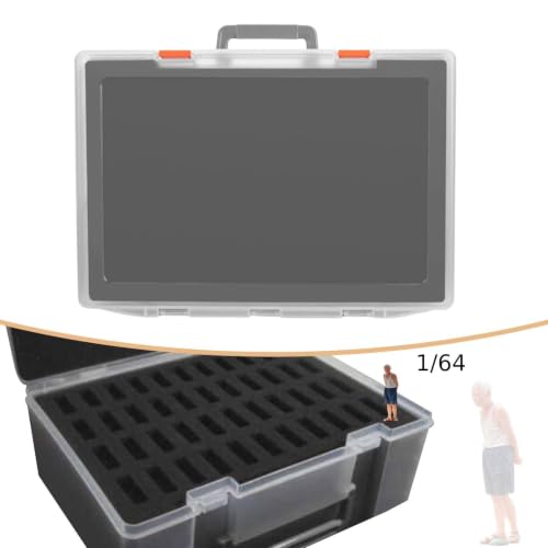 kowaku 1/64 Miniature Figure Storage Box Protection Box Foam Layer Dustproof Reliable Shockproof Travel Case Action Figure Container , Translucent - color: Translucent