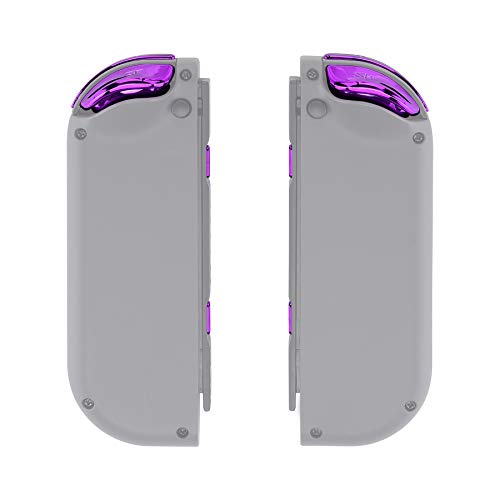 eXtremeRate DIY Full Set Buttons for Nintendo Switch & Switch OLED, Chrome Purple Glossy Replacement Buttons for JoyCon, ABXY Direction Keys SR SL L R ZR ZL + - Home Capture Trigger Buttons Springs - color: Chrome Purple