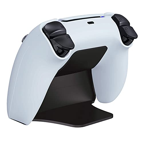 PlayVital Solid Black Controller Display Stand for ps5, Gamepad Accessories Desk Holder for ps5 Controller with Rubber Pads - color: Black